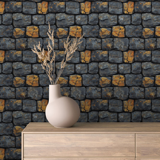 Papier Peint Effet Stone Naturelle Style Industriel Élégant