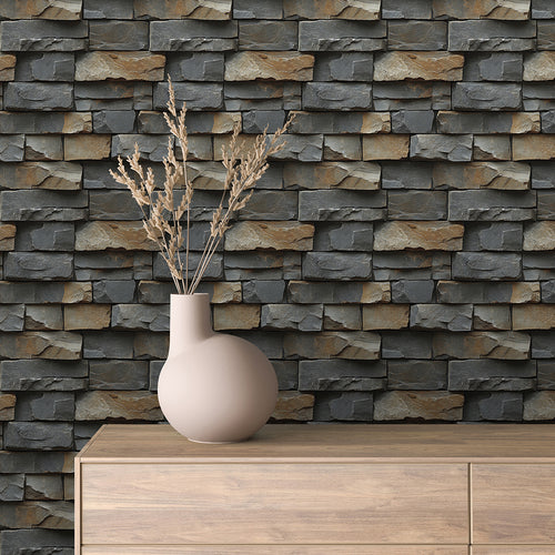 Papier Peint Effet Stone Naturelle Style Industriel Élégant