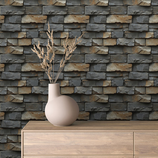 Papier Peint Effet Stone Naturelle Style Industriel Élégant