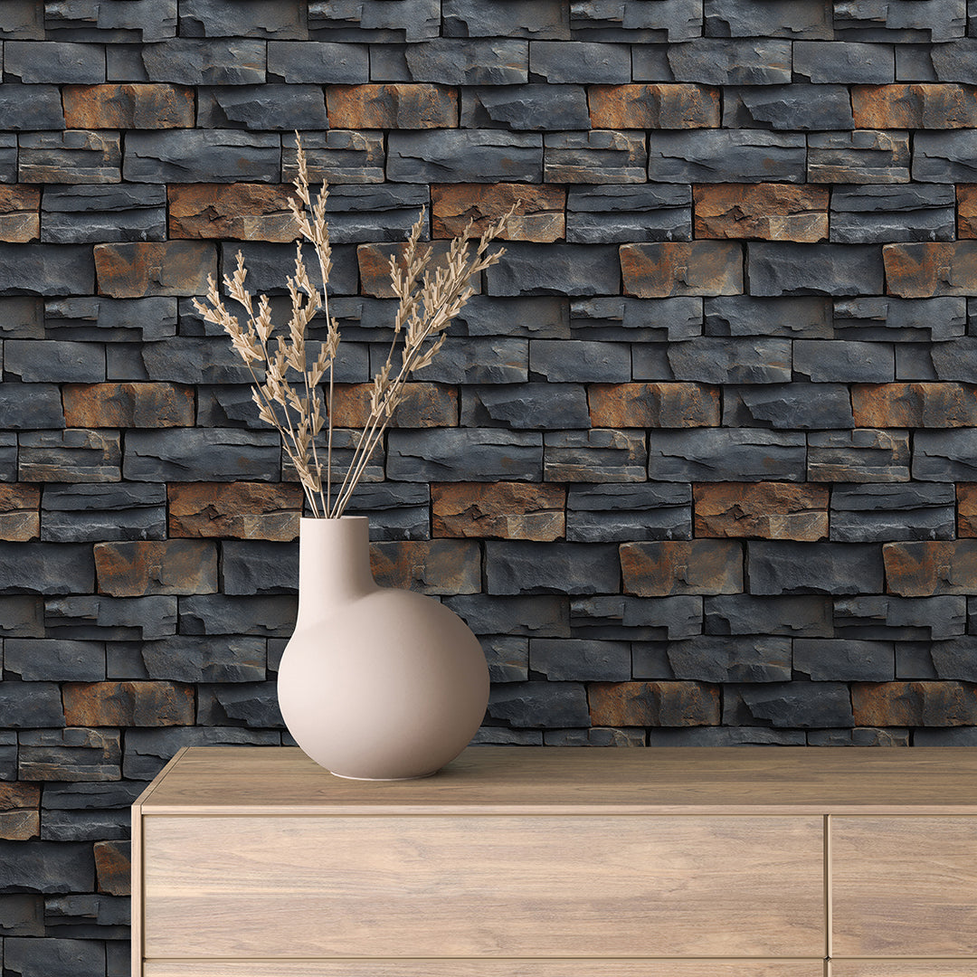Papier Peint Effet Stone Naturelle Style Industriel Élégant