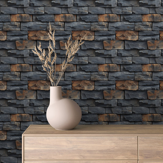 Papier Peint Effet Stone Naturelle Style Industriel Élégant