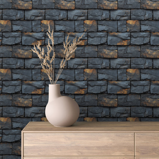 Papier Peint Effet Stone Naturelle Style Industriel Élégant