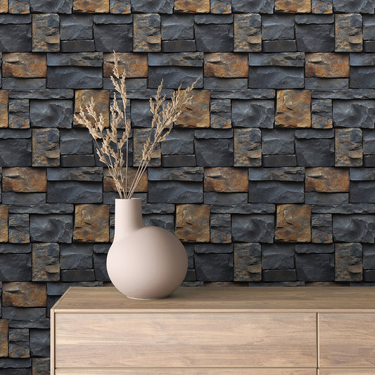 Papier Peint Effet Stone Naturelle Style Industriel Élégant