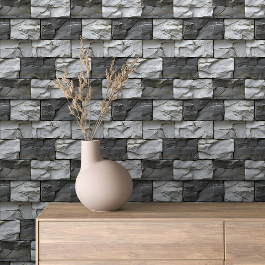 Papier Peint Effet Stone Naturelle Style Industriel Élégant
