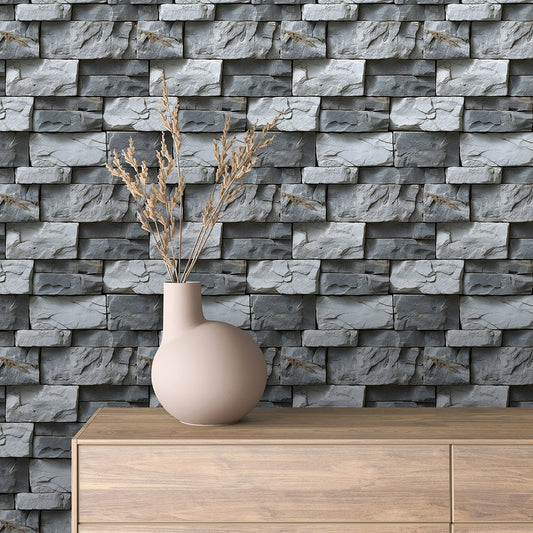 Papier Peint Effet Stone Naturelle Style Industriel Élégant