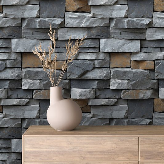 Papier Peint Effet Stone Naturelle Style Industriel Élégant