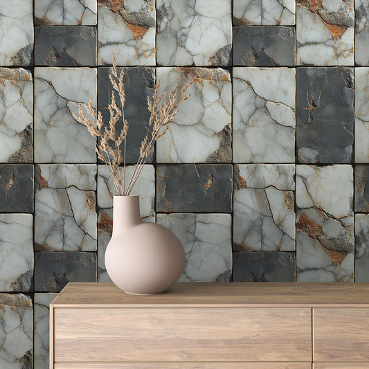 Papier Peint Effet Stone Naturelle Style Industriel Élégant