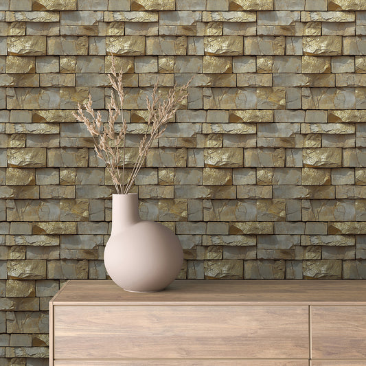Papier Peint Effet Stone Naturelle Style Industriel Élégant
