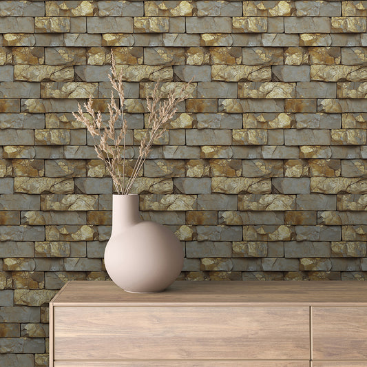 Papier Peint Effet Stone Naturelle Style Industriel Élégant
