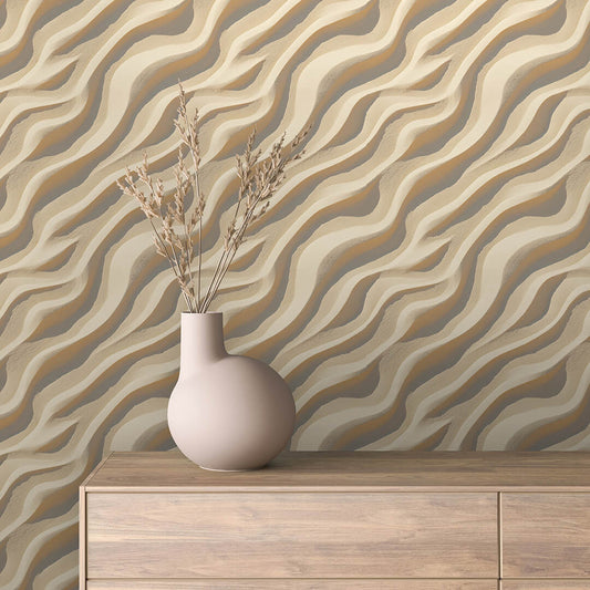 Papier Peint Motif Ondulé Style Moderne Élégant