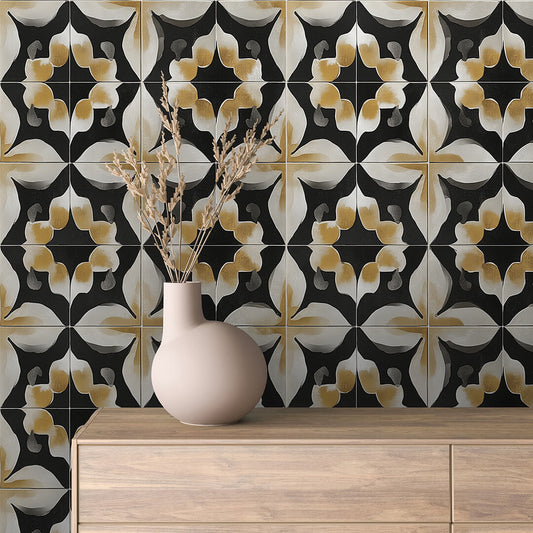 Papier Peint Motif Carreaux Vintage Style Méditerranéen Élégant