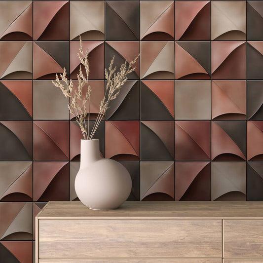 Papier Peint Motif Carreaux Vintage Style Méditerranéen Élégant