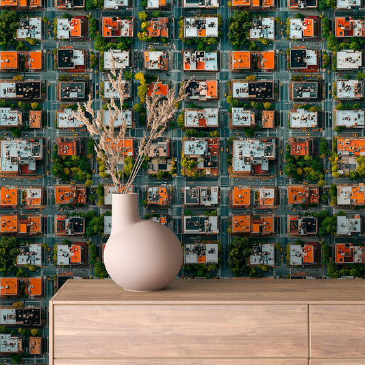 Papier Peint Enfant Ville Colorée Univers Ludique et Créatif