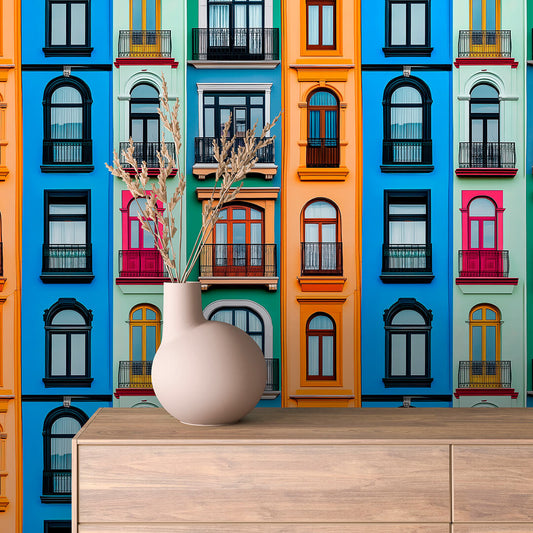 Papier Peint Enfant Ville Colorée Univers Ludique et Créatif