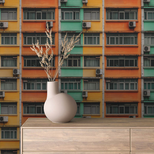 Papier Peint Enfant Ville Colorée Univers Ludique et Créatif