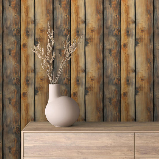 Papier Peint Effet Bois Vieilli Style Rustique Moderne