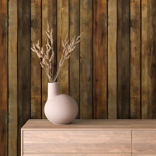 Papier Peint Effet Bois Vieilli Style Rustique Moderne