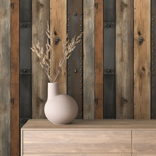 Papier Peint Effet Bois Vieilli Style Rustique Moderne