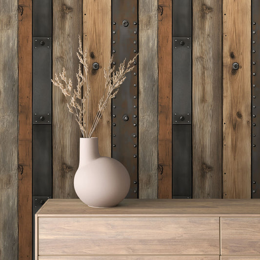 Papier Peint Effet Bois Vieilli Style Rustique Moderne