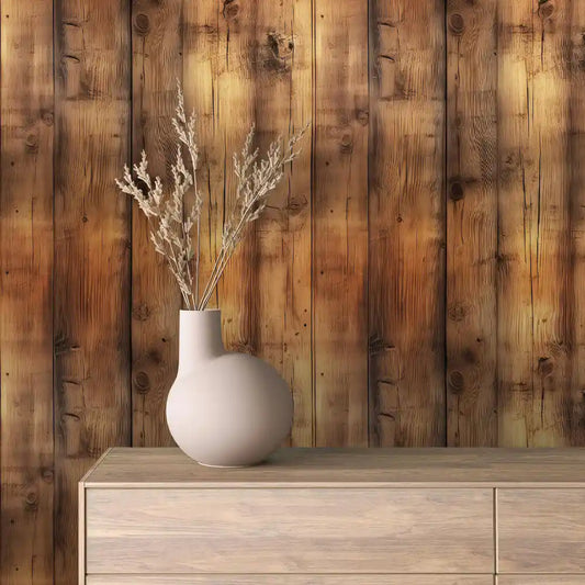 Papier Peint Effet Bois Rustique Style Naturel Chaleureux